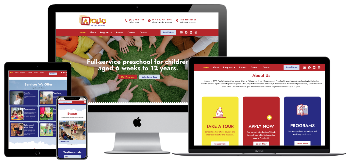 Apollo Preschool website preview