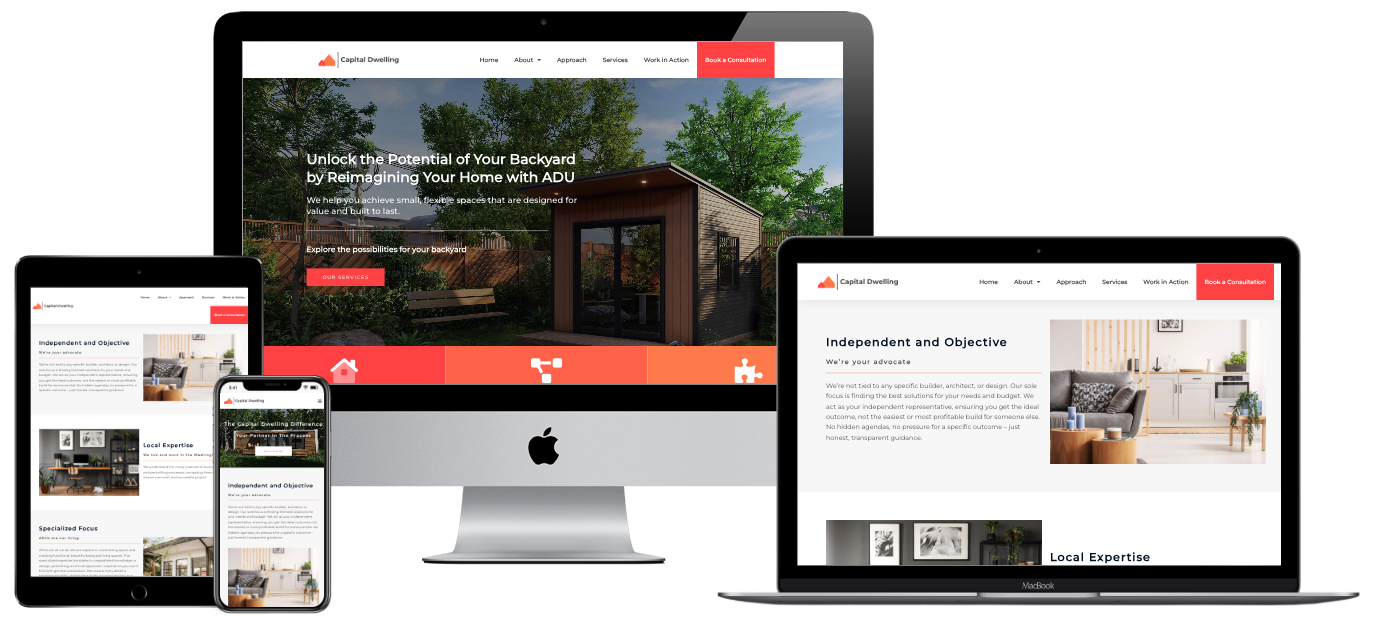 Capital Dwelling website design — multi-device mockup