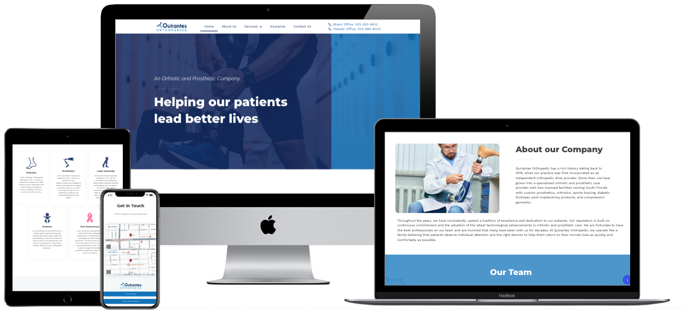M. Quirantes Orthopedics website preview